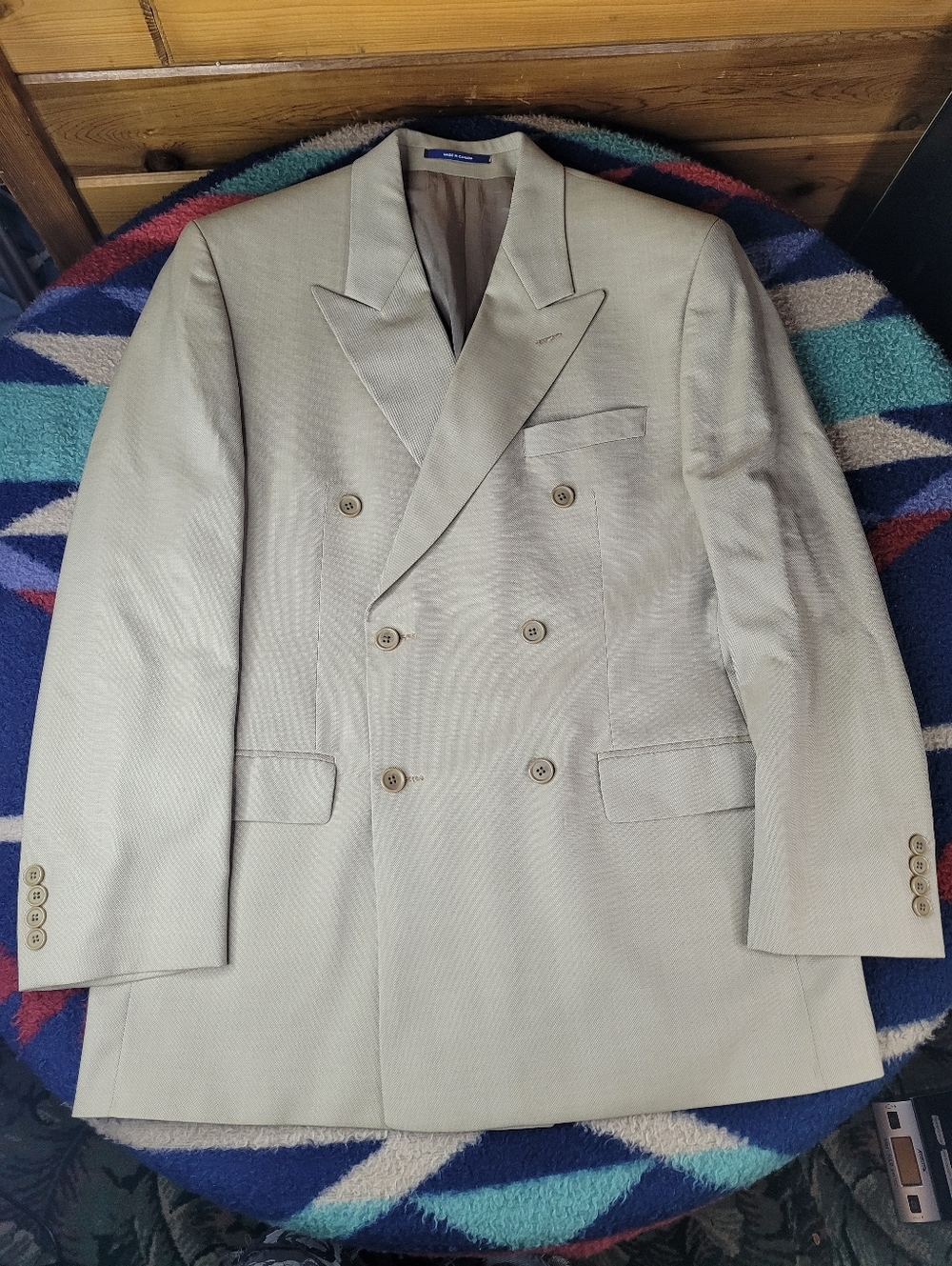 Vintage Chaps Ralph Lauren Blazer Mens 40R Wool Blend Tan Beige Sport Coat
